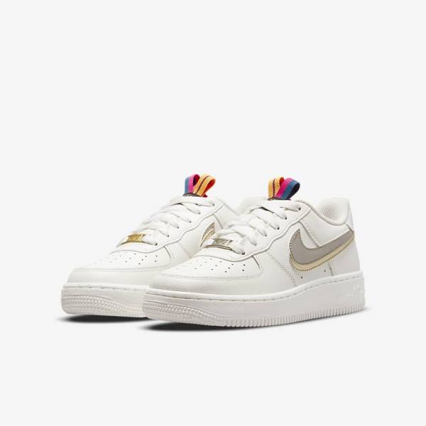 Dětské Tenisky Nike Air Force 1 LV8 Older Bílé Růžové Metal Blankyt Šedé | NK853SVN