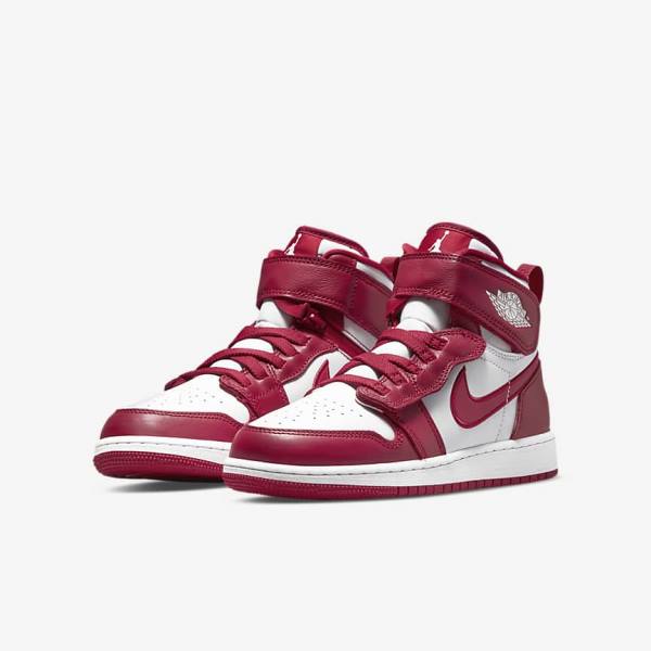 Dětské Tenisky Nike Air Jordan 1 Hi FlyEase Older Červené Bílé | NK469RIJ