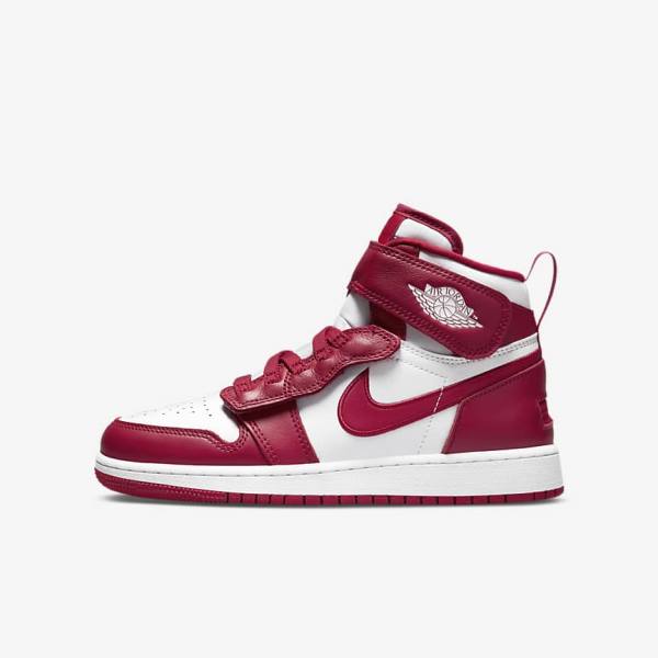 Dětské Tenisky Nike Air Jordan 1 Hi FlyEase Older Červené Bílé | NK469RIJ