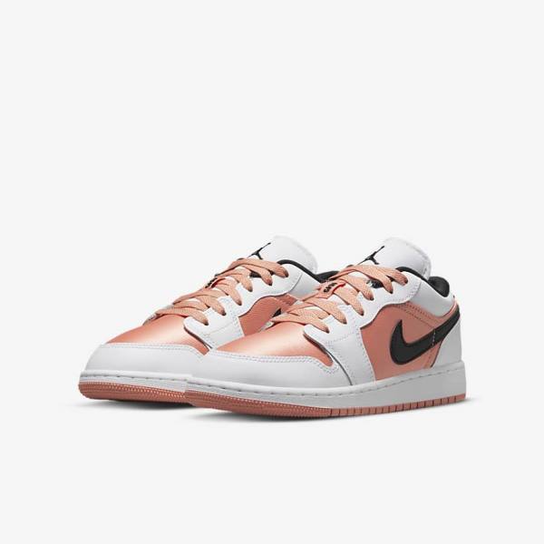 Dětské Tenisky Nike Air Jordan 1 Low Older Bílé Černé | NK608WEC