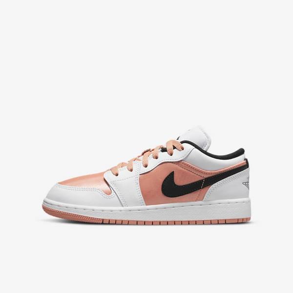 Dětské Tenisky Nike Air Jordan 1 Low Older Bílé Černé | NK608WEC