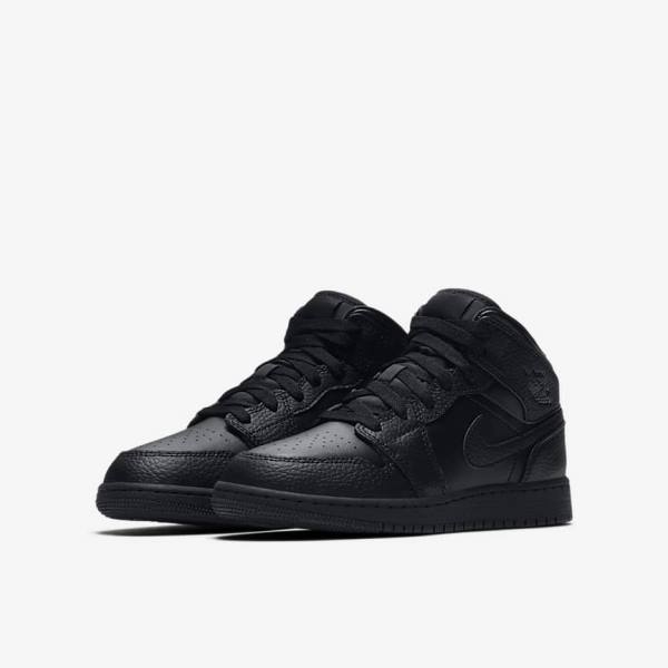 Dětské Tenisky Nike Air Jordan 1 Mid Older Černé | NK034PLX