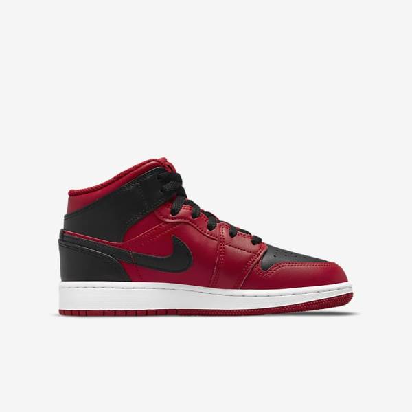 Dětské Tenisky Nike Air Jordan 1 Mid Older Červené Bílé Černé | NK789GXC