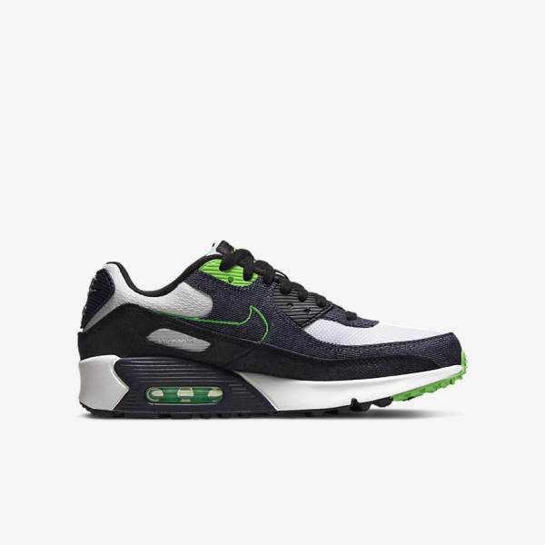 Dětské Tenisky Nike Air Max 90 LTR SE Older Černé Zelene Bílé | NK684KNX