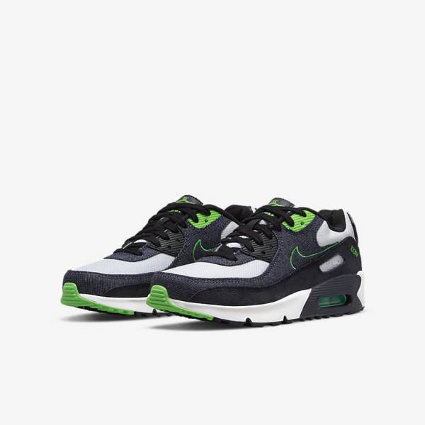 Dětské Tenisky Nike Air Max 90 LTR SE Older Černé Zelene Bílé | NK684KNX