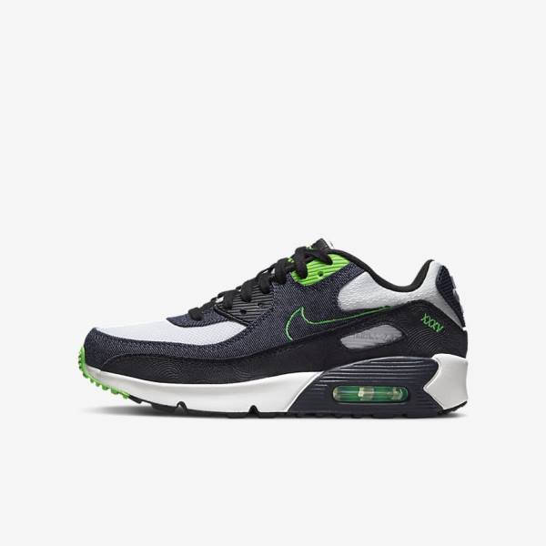 Dětské Tenisky Nike Air Max 90 LTR SE Older Černé Zelene Bílé | NK684KNX