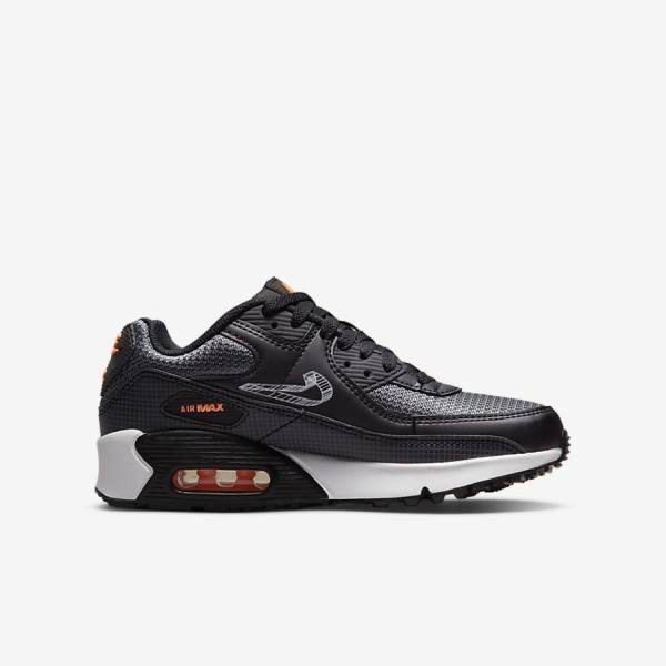 Dětské Tenisky Nike Air Max 90 Older Černé Oranžové Šedé Bílé | NK105QJL