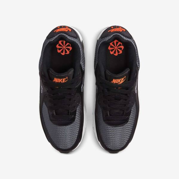 Dětské Tenisky Nike Air Max 90 Older Černé Oranžové Šedé Bílé | NK105QJL