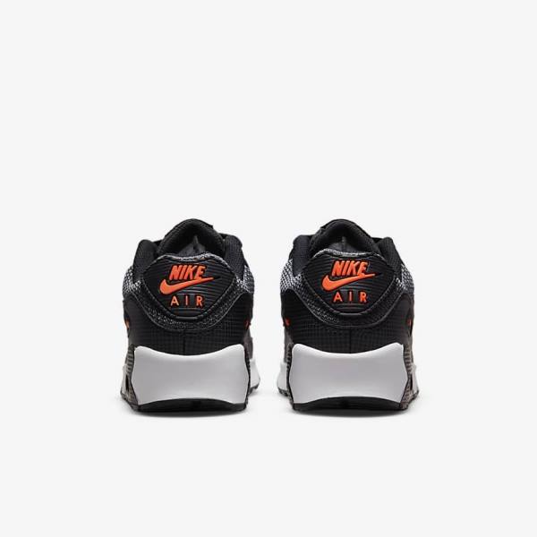 Dětské Tenisky Nike Air Max 90 Older Černé Oranžové Šedé Bílé | NK105QJL