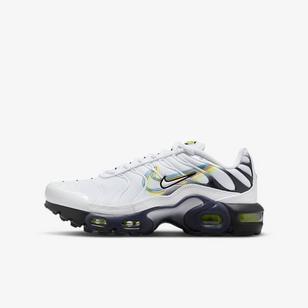 Dětské Tenisky Nike Air Max Plus Older Bílé Šedé Blankyt | NK094XSC