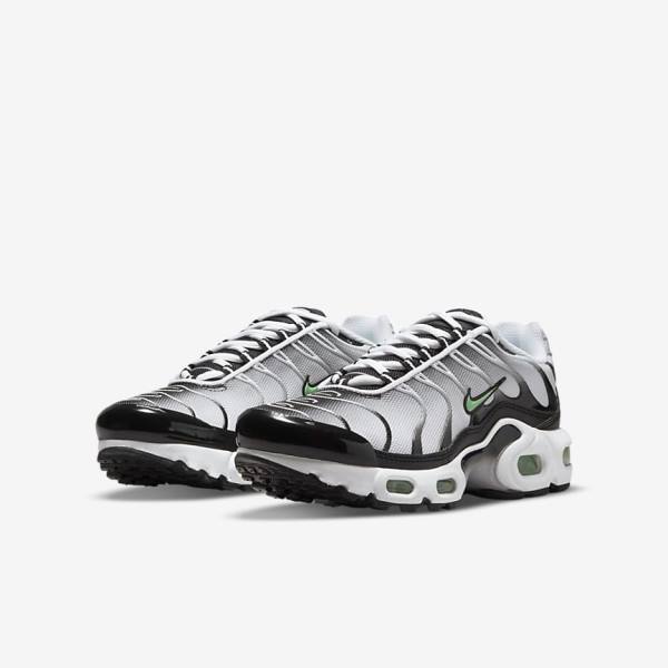 Dětské Tenisky Nike Air Max Plus Older Bílé Černé Stříbrné Mátově Zelená | NK369OUS