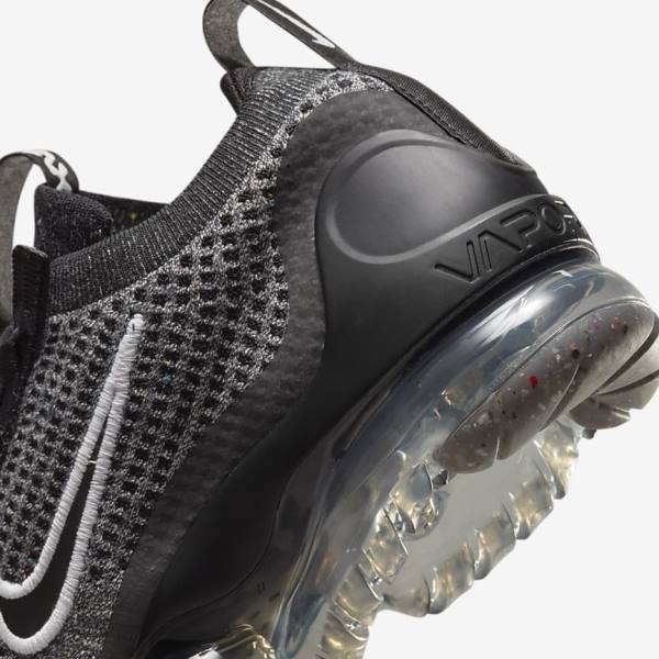 Dětské Tenisky Nike Air VaporMax 2021 FK Older Černé Bílé Tmavě Šedé Černé | NK148NCS