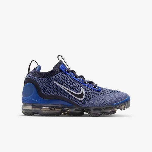 Dětské Tenisky Nike Air VaporMax 2021 FK Older Královská Modrá Bílé Tmavě Šedé Černé | NK735RHG