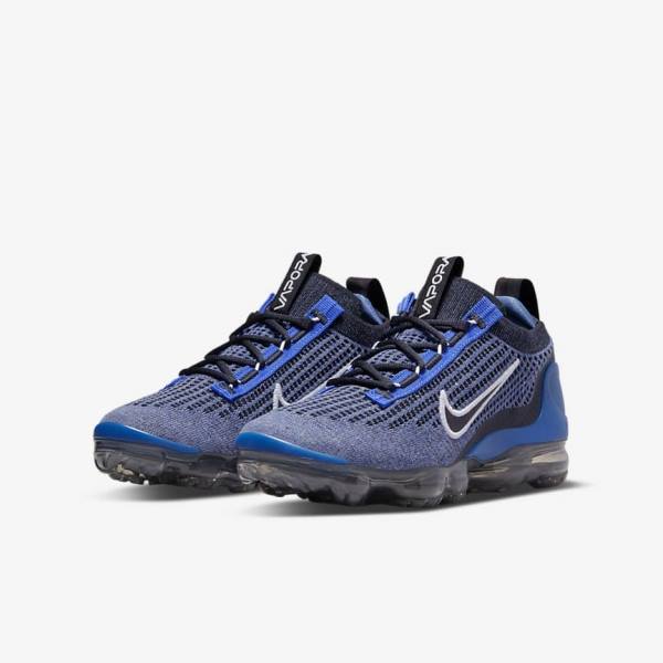 Dětské Tenisky Nike Air VaporMax 2021 FK Older Královská Modrá Bílé Tmavě Šedé Černé | NK735RHG