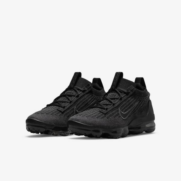 Dětské Tenisky Nike Air VaporMax 2021 FK Older Černé Tmavě Šedé | NK752OLV