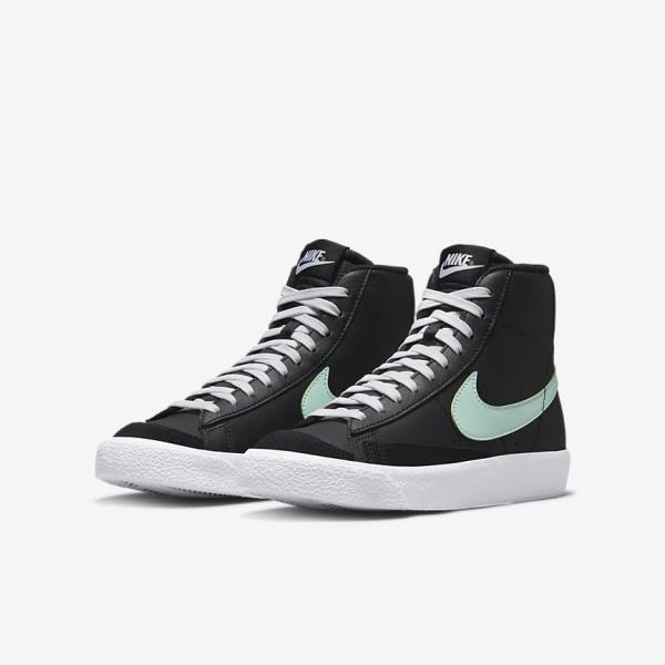 Dětské Tenisky Nike Blazer Mid 77 Older Černé Bílé Mátově Zelená | NK204LNI