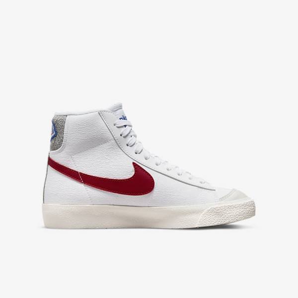 Dětské Tenisky Nike Blazer Mid 77 Older Bílé Světle Šedé Červené | NK625KEN