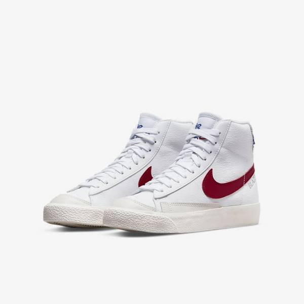 Dětské Tenisky Nike Blazer Mid 77 Older Bílé Světle Šedé Červené | NK625KEN