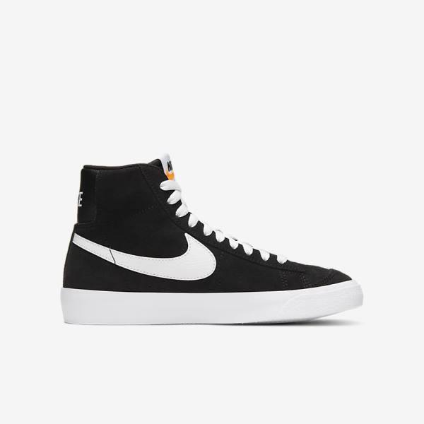 Dětské Tenisky Nike Blazer Mid 77 Semišové Older Černé Oranžové Bílé | NK615XMO