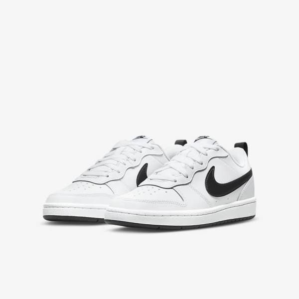 Dětské Tenisky Nike Court Borough Low 2 Older Bílé Černé | NK563SBY