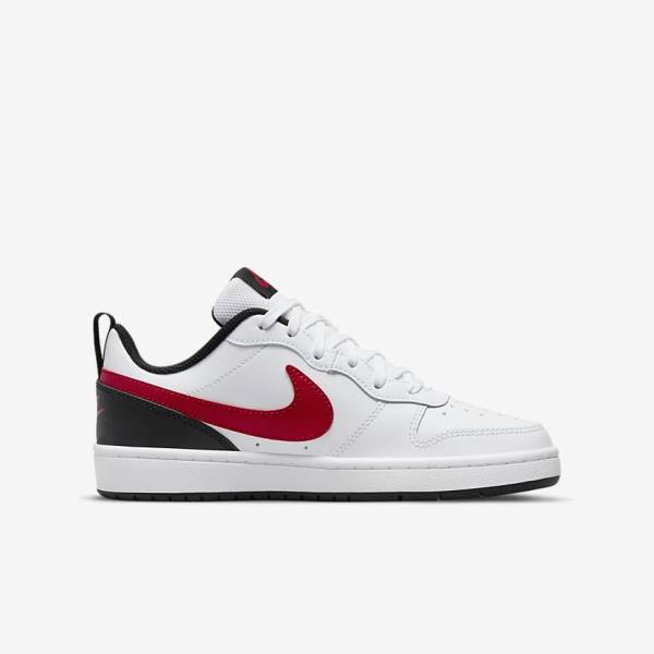 Dětské Tenisky Nike Court Borough Low 2 Older Bílé Černé Červené | NK796XYG