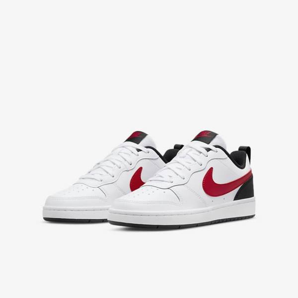 Dětské Tenisky Nike Court Borough Low 2 Older Bílé Černé Červené | NK796XYG