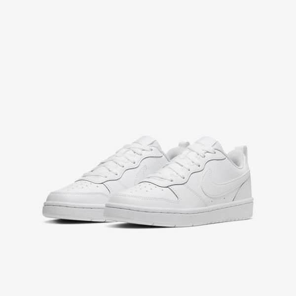 Dětské Tenisky Nike Court Borough Low 2 Older Bílé | NK857ZPN