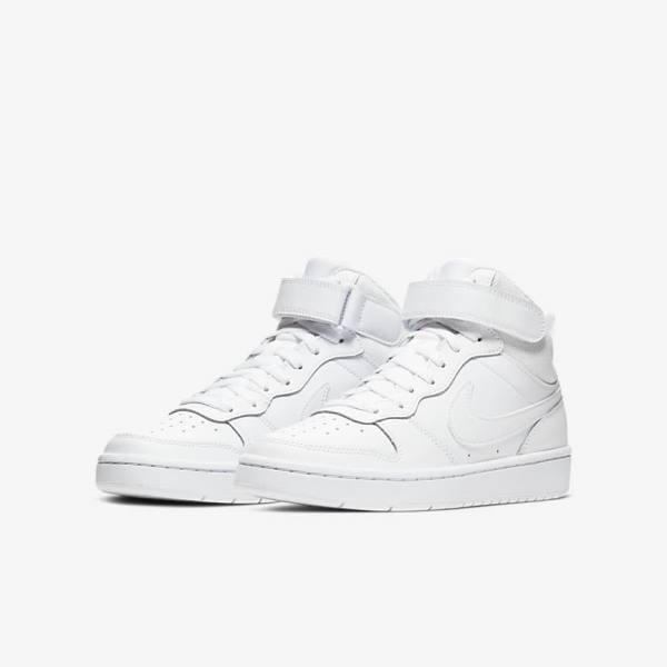 Dětské Tenisky Nike Court Borough Mid 2 Older Bílé | NK312ALC