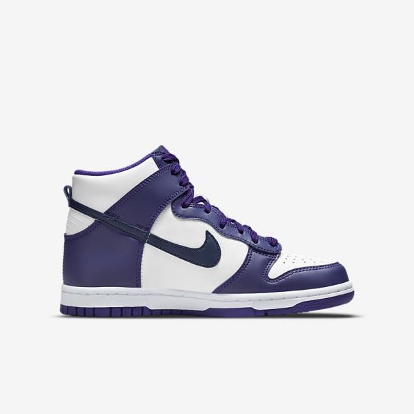 Dětské Tenisky Nike Dunk High Older Bílé Fialové Tmavě Blankyt | NK458UVZ