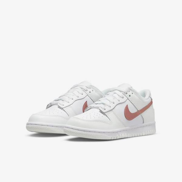 Dětské Tenisky Nike Dunk Low Older Bílé Metal Červené Hnědé | NK256BJF