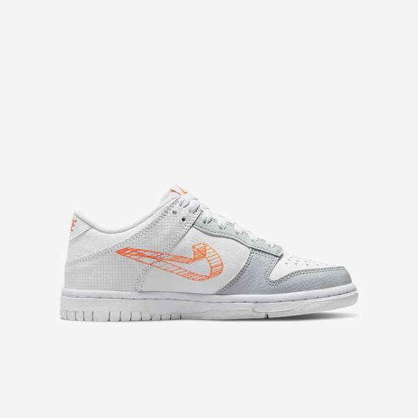 Dětské Tenisky Nike Dunk Low SE Older Bílé Platina Oranžové | NK032JSL