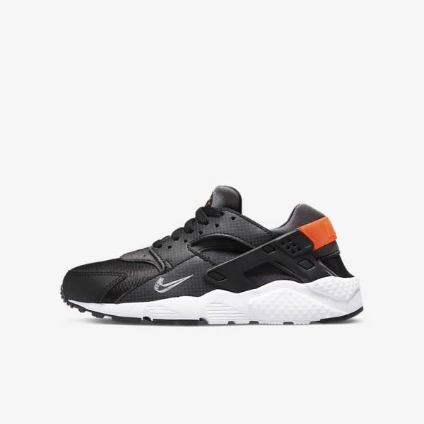 Dětské Tenisky Nike Huarache Run Older Černé Oranžové Šedé Bílé | NK287JVZ