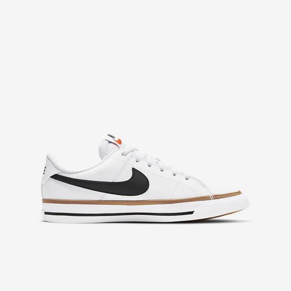 Dětské Tenisky Nike NikeCourt Legacy Older Bílé Světle Hnědé Černé | NK193MYZ