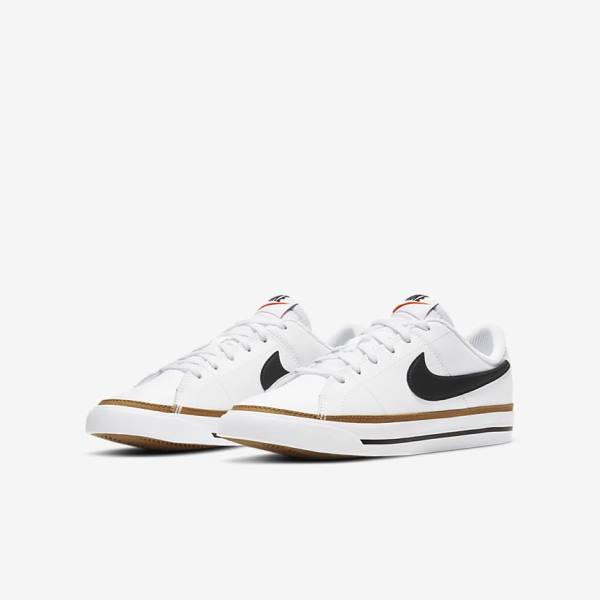 Dětské Tenisky Nike NikeCourt Legacy Older Bílé Světle Hnědé Černé | NK193MYZ