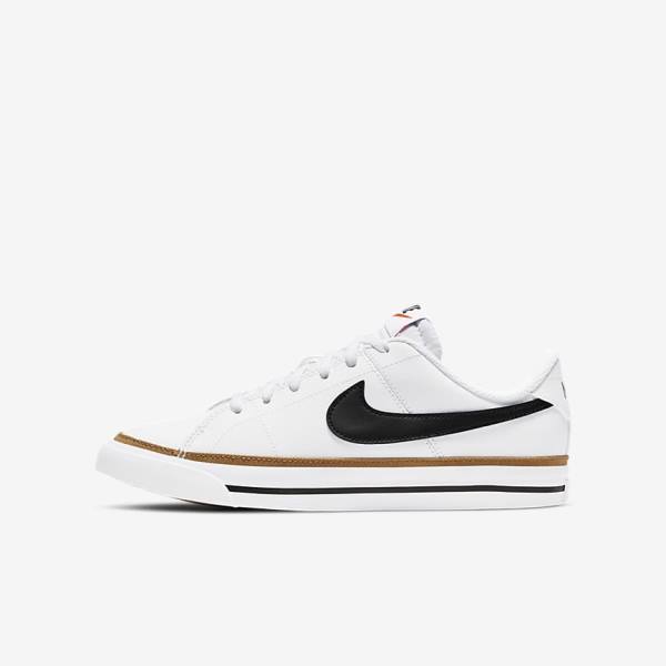 Dětské Tenisky Nike NikeCourt Legacy Older Bílé Světle Hnědé Černé | NK193MYZ