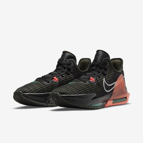 Pánské Basketbalové Boty Nike LeBron Witness 6 Černé Červené Metal Stříbrné | NK094TJI