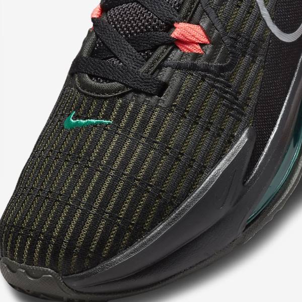 Pánské Basketbalové Boty Nike LeBron Witness 6 Černé Červené Metal Stříbrné | NK094TJI