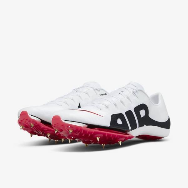 Pánské Běžecké Boty Nike Air Zoom Maxfly More Uptempo Athletics Sprinting Spikes Bílé Červené Černé | NK687THZ