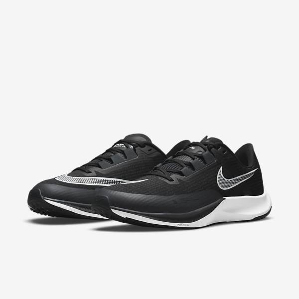 Pánské Běžecké Boty Nike Air Zoom Rival Fly 3 Silniční Závodní Černé Tmavě Šedé Bílé | NK876VOH