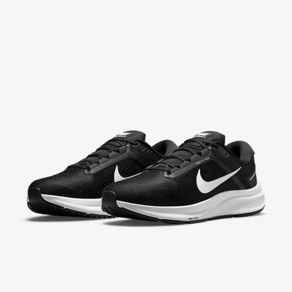 Pánské Běžecké Boty Nike Air Zoom Structure 24 Silniční Černé Bílé | NK153FOA