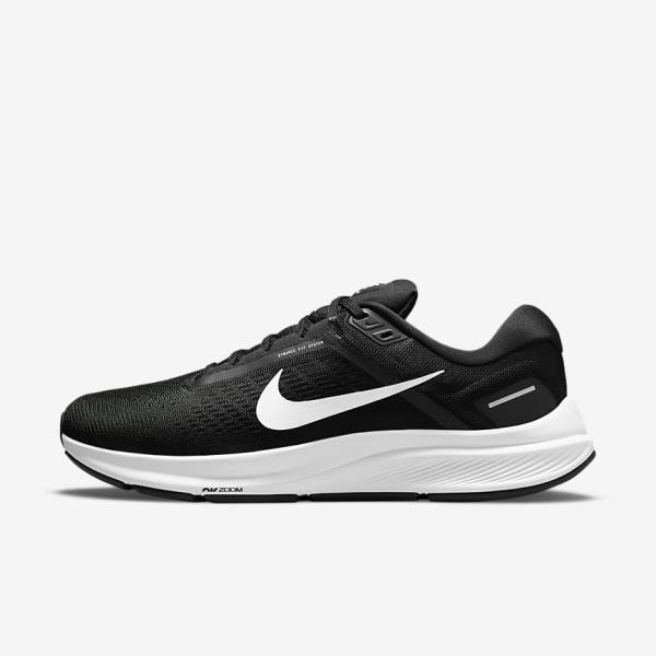 Pánské Běžecké Boty Nike Air Zoom Structure 24 Silniční Černé Bílé | NK153FOA