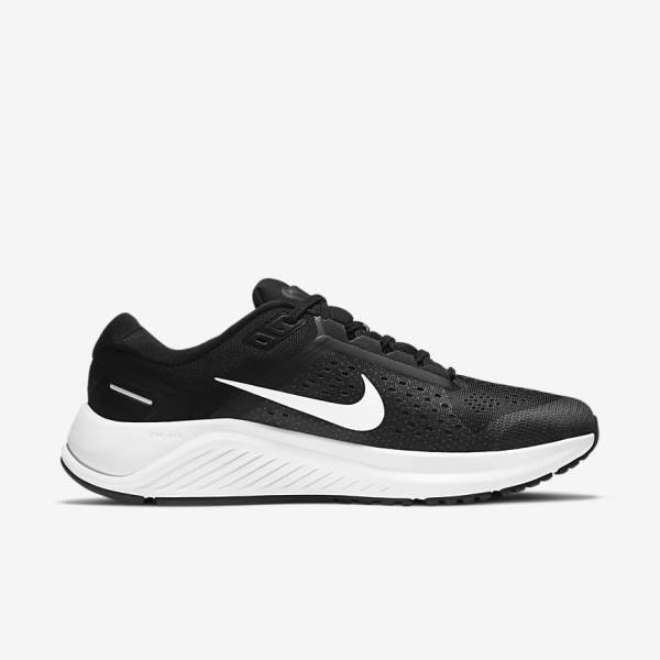 Pánské Běžecké Boty Nike Air Zoom Structure 23 Silniční Černé Tmavě Šedé Bílé | NK981JMF