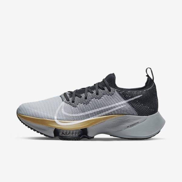 Pánské Běžecké Boty Nike Air Zoom Tempo NEXT% Silniční Černé Platina Šedé Bílé | NK716ZDK