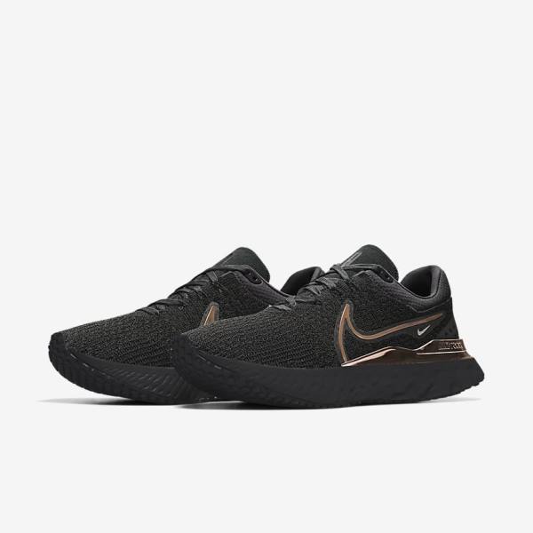 Pánské Běžecké Boty Nike React Infinity Run 3 By You Custom Silniční Černé | NK190DER