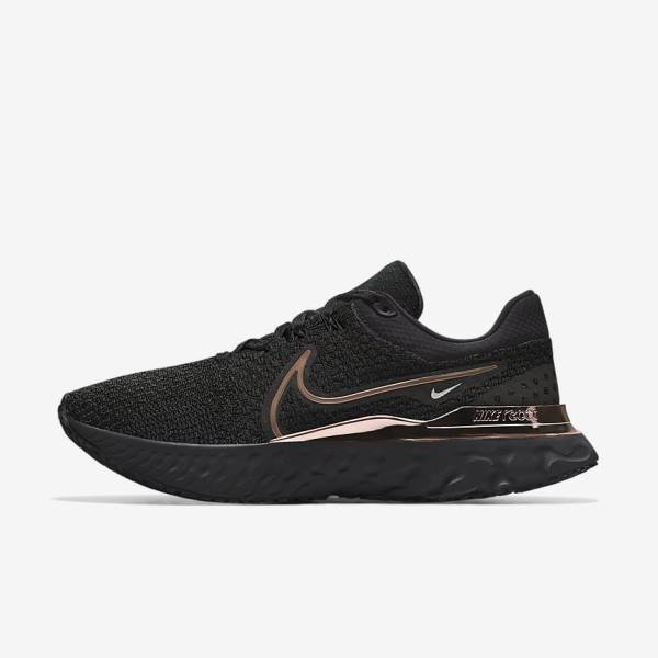 Pánské Běžecké Boty Nike React Infinity Run 3 By You Custom Silniční Černé | NK190DER