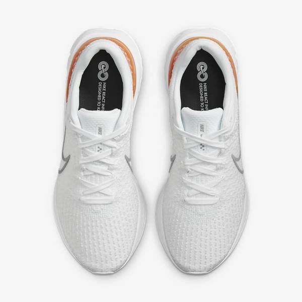 Pánské Běžecké Boty Nike React Infinity Run Flyknit 3 Silniční Bílé Šedé | NK564ZNT