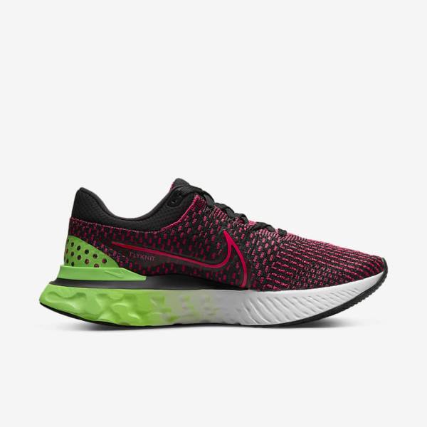 Pánské Běžecké Boty Nike React Infinity Run Flyknit 3 Silniční Černé Zelene Červené | NK659EMA