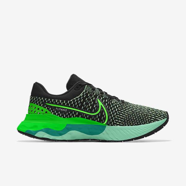 Pánské Běžecké Boty Nike React Infinity Run 3 By You Custom Silniční Černé Zelene | NK802VAE