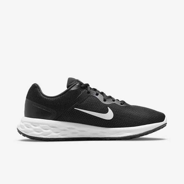 Pánské Běžecké Boty Nike Revolution 6 (Extra Široké) Černé Šedé Bílé | NK786AHM