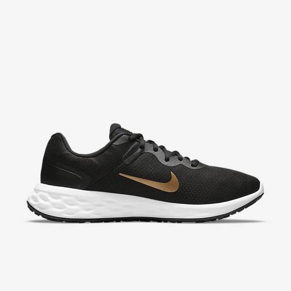 Pánské Běžecké Boty Nike Revolution 6 Next Nature Silniční Černé Bílé Metal Zlaté | NK271SJF